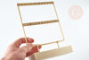 Pendientes de exhibición de joyería base de madera de latón dorado 20,7 cm 2 filas, exhibición de joyería, X1 G8377