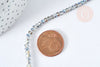 Perles toupies cristal gris transparent irisé gris 3.5x2.5mm, perles bijoux, perle cristal,Perle verre facette, fil 25.4cm G8594
