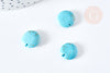 Round beads in natural turquoise howlite, stone beads, natural howlite, 14 mm, X5-G1431