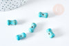 Turquoise howlite knuckle bead, natural howlite, turquoise bead, stone bead, 12mm, X5, G3436