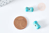 Perle osselet howlite turquoise,howlite naturelle, perle turquoise, perle pierre, 12mm, X5,G3436