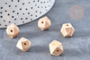 Wooden bead, hexagonal wood, creative supplies, wooden beads, jewelry creation, hexagon bead, geometric beads, 11mm, set of 5, G6057