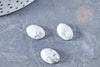 Natural white howlite oval cabochon 14 x10mm, dome cabochon for natural stone jewelry creation, unit G8691 
