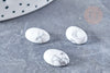 Natural white howlite oval cabochon 14 x10mm, dome cabochon for natural stone jewelry creation, unit G8691 