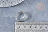 Soportes de anillo de latón ajustables color acero bandeja de 17 mm 8 mm, creación de anillos de plata, juego de 4 G8615 