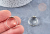Soportes de anillo de latón ajustables color acero bandeja de 17 mm 8 mm, creación de anillos de plata, juego de 4 G8615 