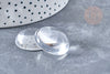 Round cabochon in transparent Plexiglas, plastic cabochon, round cabochon, 22m, X1 G8198