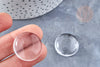 Round cabochon in transparent Plexiglas, plastic cabochon, round cabochon, 22m, X1 G8198