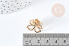 4-leaf clover brooch in golden brass, golden brooch, jacket decoration, X1 G8498