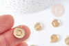 Round gold zamac initial pendant for 14mm enamel, Women's pendant, gold metal, initial pendant, jewelry creation, X1 G8589