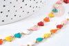 Heart chain necklace in gold steel 304 multi-colored enamelled stainless steel 45mm, Mother's Day birthday gift idea for women, unit G8622 
