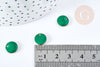colgante de encanto redondo plano en esmalte verde de latón crudo de 10 mm, encantos de esmalte de latón para la creación de joyas, conjunto de 5 G8553 
