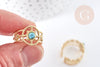 Anillo ajustable 3 anillos piedra sintética acero dorado Talla 54, creación de joyas sin níquel, anillo de mujer de acero inoxidable G7675 
