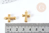 Colgante de cruz de acero inoxidable de oro 304 de 18 mm, creación de joyería religiosa, X1 G8714 