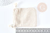 Bolsa de joyería de algodón blanco crudo 9x7cm, almacenamiento de joyas, bolsa de regalo, embalaje de joyería, X1 G8311 