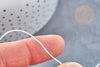 Cordón de poliéster blanco roto 0.5mm, cordón redondo para creación de joyas en micro macramé, X 1Metros G8305