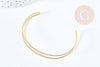 Double open bangle bracelet twisted in 18K gold-plated brass 60mm, gold-plated brass jewelry manufacturing, unit G8502 