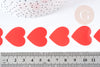 Red Heart stickers for preparing gift packages, gifts, thanks, roll of 500 stickers G8427 