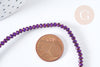 Perles abacus cristal violet irisé 3.5x2.5mm, perles bijoux, perle cristal,Perle verre facette,le filde 25cm G8493