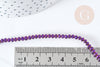 Perles abacus cristal violet irisé 3.5x2.5mm, perles bijoux, perle cristal,Perle verre facette,le filde 25cm G8493
