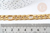 Bracelet Gourmette très grosse maille acier 304 inoxydable doré 14k-21mm, création bracelet acier doré inoxydable sans nickel, l'unité G8712