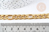 Curb bracelet very large mesh 304 stainless steel gold 14k-21mm, creation nickel-free stainless steel gold bracelet, unit G8712 