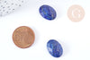 Faceted natural lapis lazuli oval cabochon 18x13mm, cabochon creation stone jewelry, unit G8674 