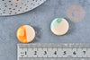 Flat round two-tone acrylic cabochon 19mm, cabochon for plastic jewelry creation, X1 G8679 