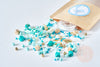 Blue Lagoon pearl mix kit, Boxes and kits for creating DIY costume jewelry, pouch G8164