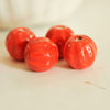 perle porcelaine rouge 13mm, fournitures créatives, perle striées,perle céramique, fabrication bijoux, céramique rouge, Lot de 5 -G703