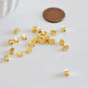 Perles charms ovales en métal doré 14K, fournitures créatives, perle dorée, création bijoux,création bijoux, 6mm,Lot de 30-G1397