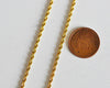 Chaine complète acier dorée 14k torsadée,collier doré,sans nickel,chaine fantaisie,acier doré,chaine complète,2.5mm,50cm-G1474