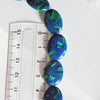 Perle resine ovale bleue, fournitures créatives,perle résine,perle turquoise, malachite synthétique, bijoux contemporains,fil 39 cm-G881