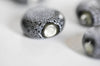 perles ronde porcelaine grise, perle ronde grise, porcelaine grise, création bijoux, création bijoux,Lot de 5, 1.5cm-G1016
