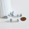 perle ronde porcelaine gris clair,perle céramique, porcelaine grise, création bijoux, perle ronde, Lot de 5, 1.2cm,G3199