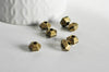 Perles hexagone bronze intercalaires, perles bronze,perles BRONZE,fourniture bronzes,création bijoux, 10 perles, 10mm-G824