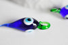 Pendentif piment bleu verre oeil ,fourniture créative,perle verre tchèque,perles verre,pendentif verre,pendentif chance,25mm-G1988