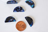 Connecteur demi-cercle bleu nuit, perle acétate, création bijoux, perles plastique,connecteur plastique,lot de 2-10, 2.3cm -G458