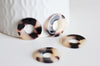 Pendentif cercle beige acétate,perle acétate, création bijoux,perles plastique,connecteur plastique,lot de 2,21.5mm,G2704