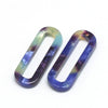 Pendentif ovale écaille bleu acétate 30mm,perle acétate,création bijoux,perles plastique,connecteur plastique,lot de 2,G1338