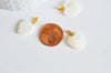 Pendentif coeur nacre blanche naturelle doré,pendentif coeur,coeur nacre,coquillage blanc,création bijou, 19mm, l'unité,G1066