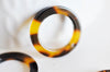 Pendentif cercle marron acétate, fourniture bijoux,perle acétate, création,perles plastique,connecteur plastique,lot de 2-10,21.5mm G4802