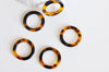 Pendentif cercle marron acétate, fourniture bijoux,perle acétate, création,perles plastique,connecteur plastique,lot de 2-10,21.5mm G4802