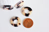 Pendentif cercle beige acétate,perle acétate, création bijoux,perles plastique,connecteur plastique,lot de 2,21.5mm,G2704