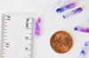 Pendentif rectangle violet acétate,perle acétate,création bijoux,perles plastique,connecteur plastique,lot de 2-10, 19.5mm,G3087