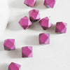 Perle bois rose fuchsia hexagonale,fournitures créatives, perles bois,création bijoux,perle hexagone,Perles géométriques,10mm, lot de 5-G09