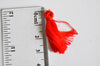 Pompon rouge coton,décoration pompon,accessoire coton, pompon boucles,fabrication bijoux,coton rouge,25-31mm,les 5,G2771