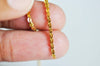 Chaine acier dorée 14 carats fantaisie, fournitures créatives,chaine acier, chaine dorée,chaine doree,création bijoux, 1 metre,2mm -G148