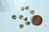 Pendentif médaille ronde martelée doré, fournitures créatives, apprêt doré, sans nickel,médaille dorée, médaille ronde,8mm, lot de 10-G686