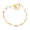 Bracelet grain acier doré 14k, bracelet doré,création bijoux,bracelet acier or,sans nickel,bracelet acier doré,20cm,G2843-Gingerlily Perles